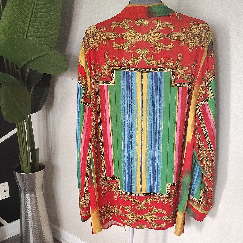 Colorful Striped Button-Up Shirt - Picture 3 of 3